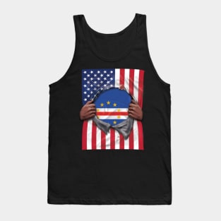 Cape Verde Flag American Flag Ripped - Gift for Cape Verdean From Cape Verde Tank Top